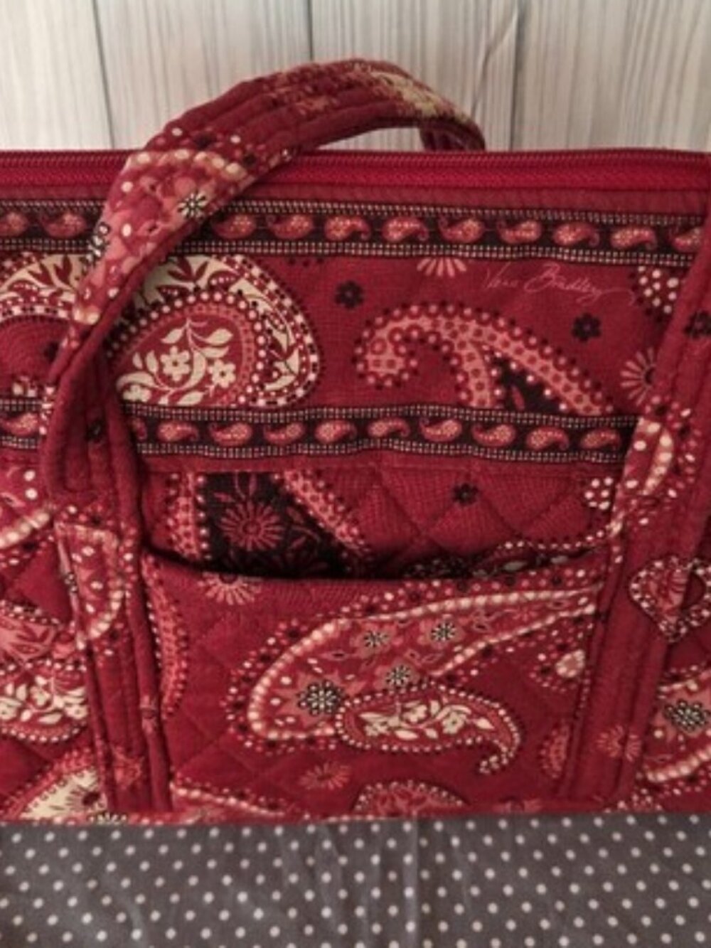 Vera Bradley Red Paisley Quilted Tote